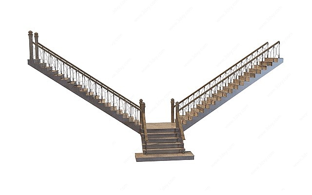 双向楼梯3D模型