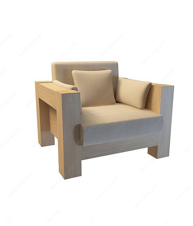 布艺单人沙发3D模型