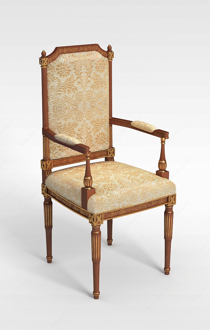 欧式古典扶手椅3D模型