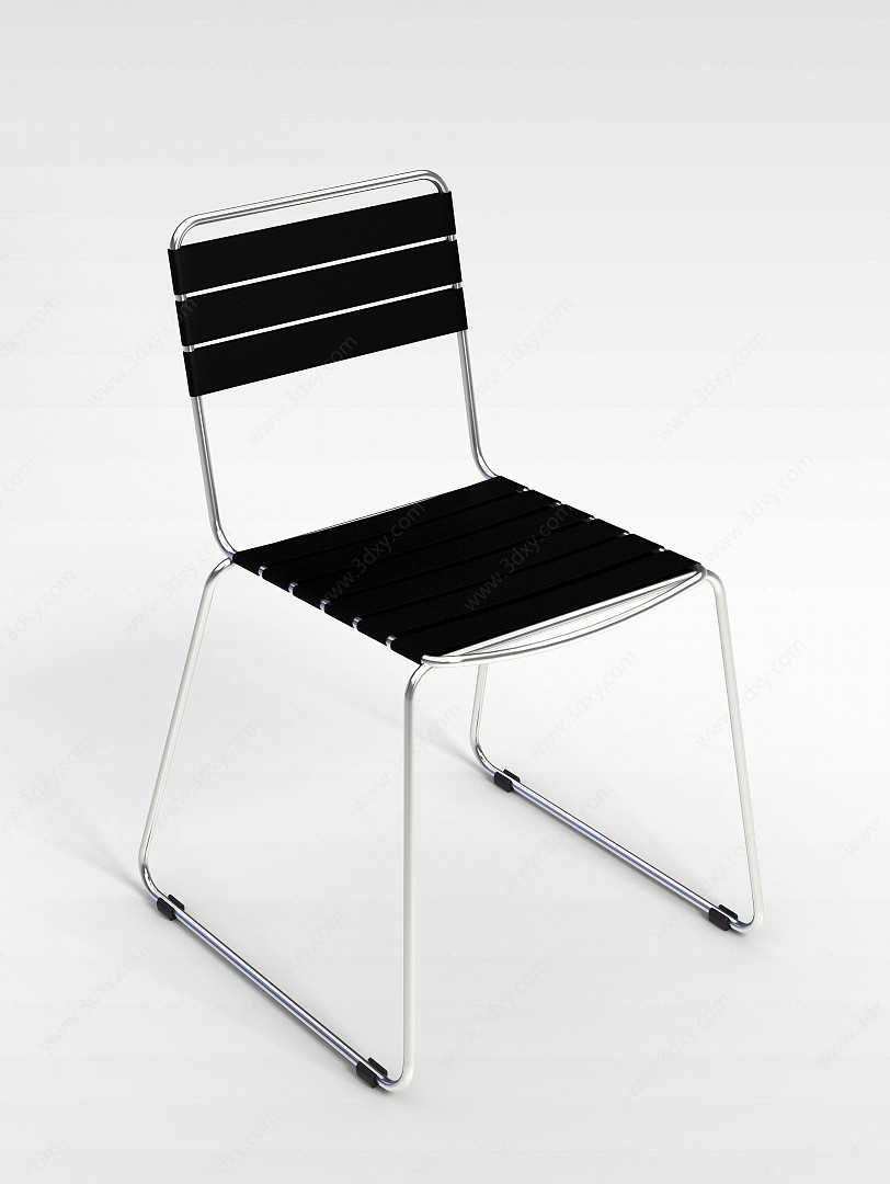 黑色皮条椅3D模型