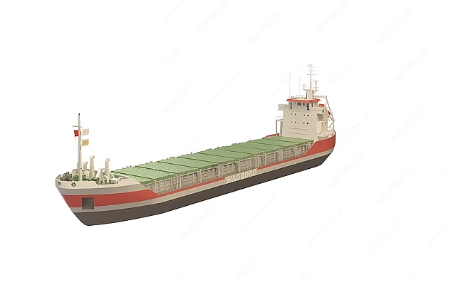 远洋货轮3D模型