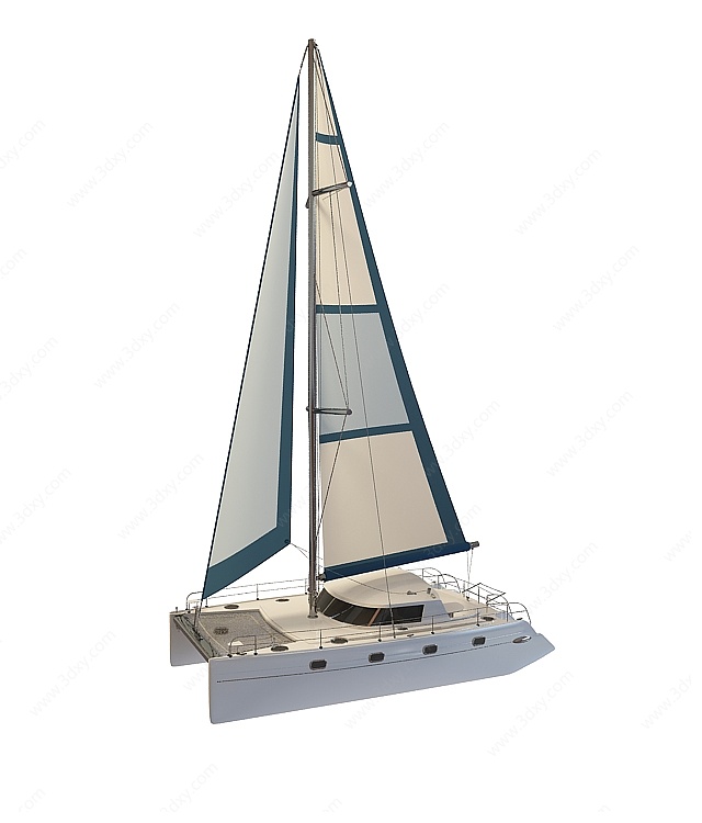 单人小帆船3D模型