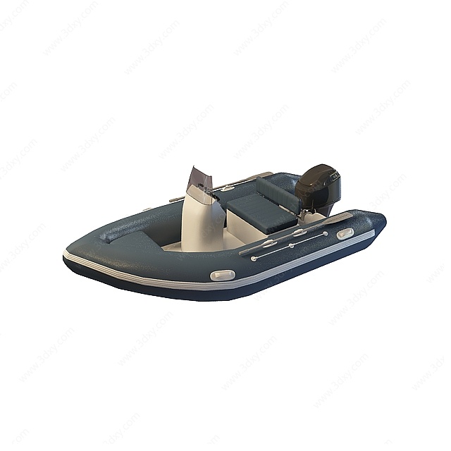 灰色汽艇3D模型