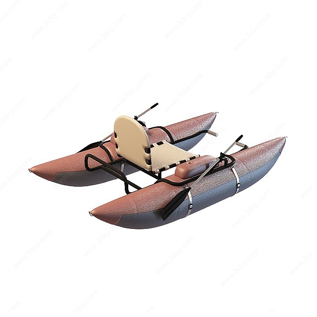 单人皮划艇3D模型