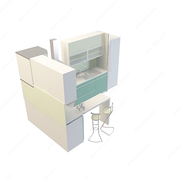 小户型橱柜3D模型