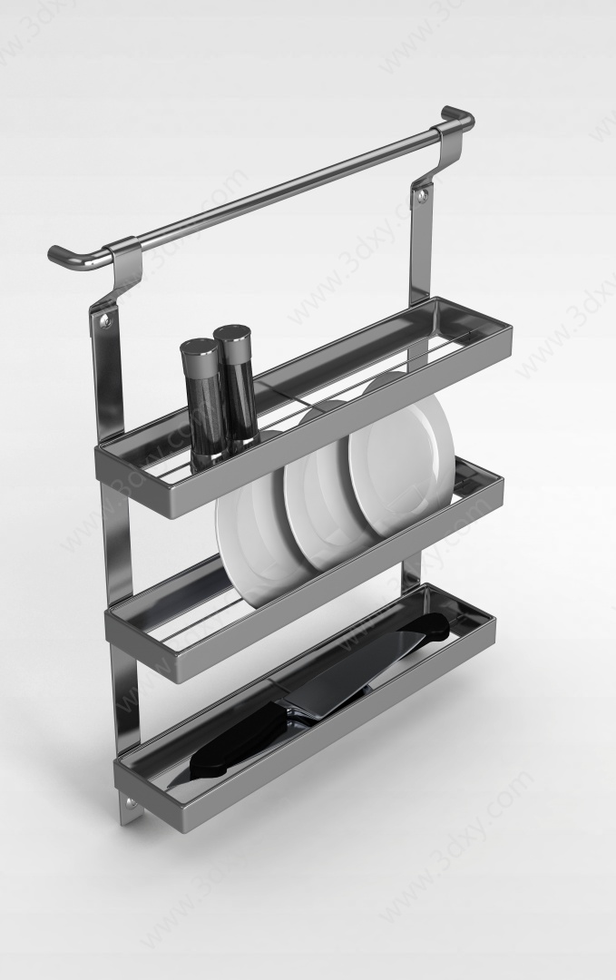 多功能厨房置物架3D模型