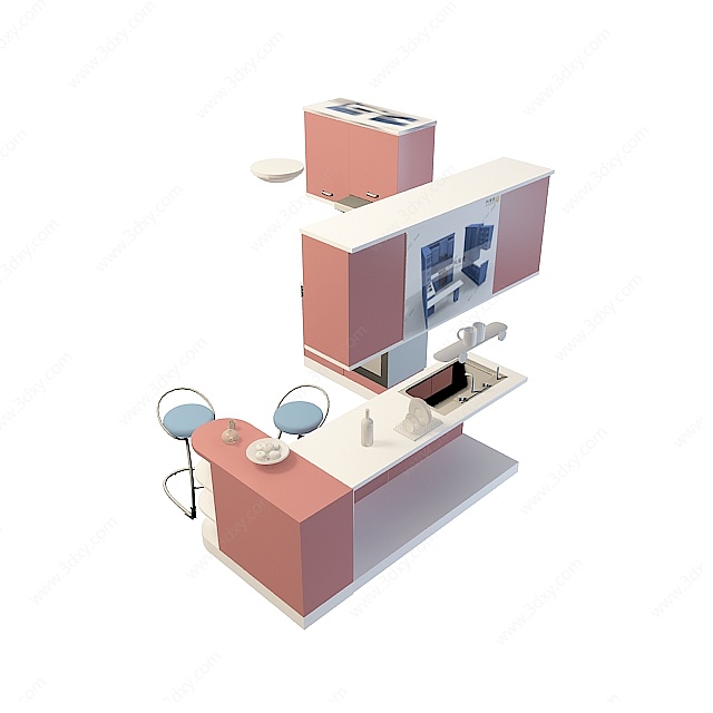 餐厅橱柜3D模型