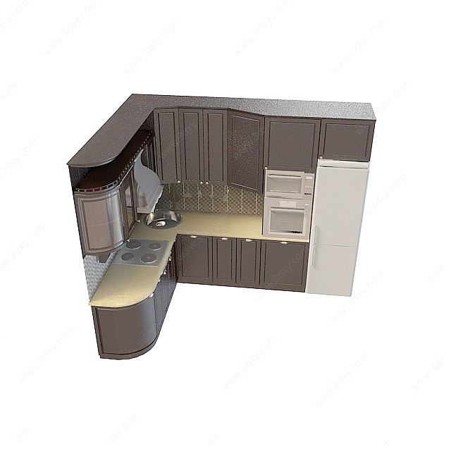 欧式豪华橱柜3D模型