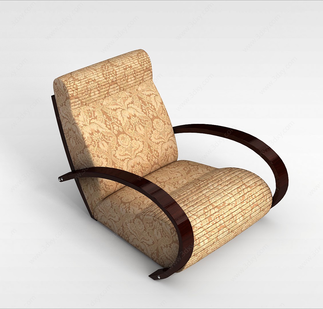 现代印花休闲椅3D模型