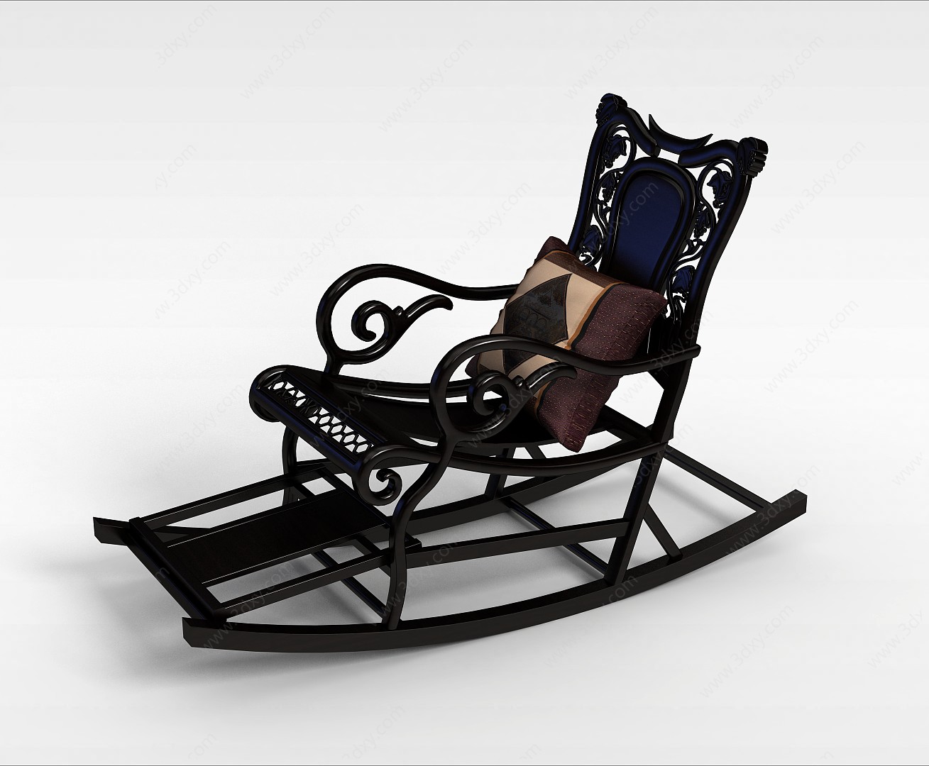 欧式实木摇椅3D模型