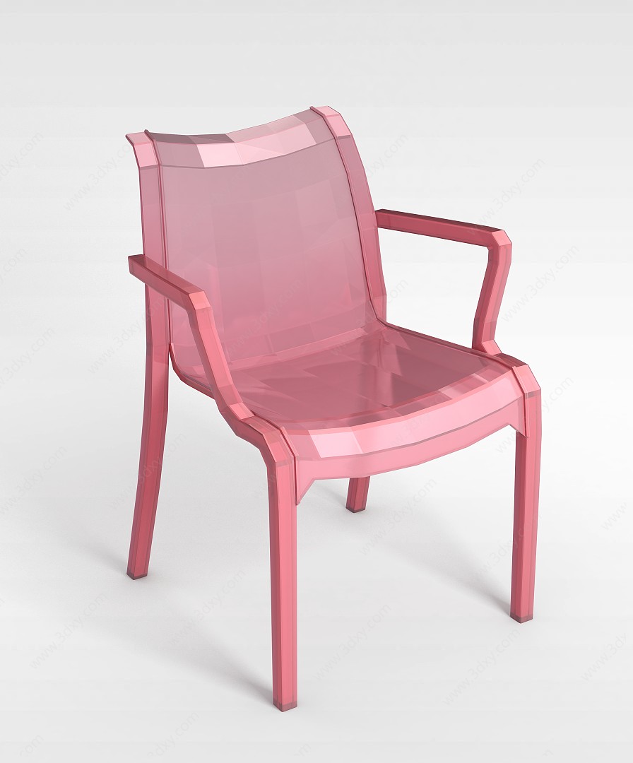 半透明塑料椅子3D模型