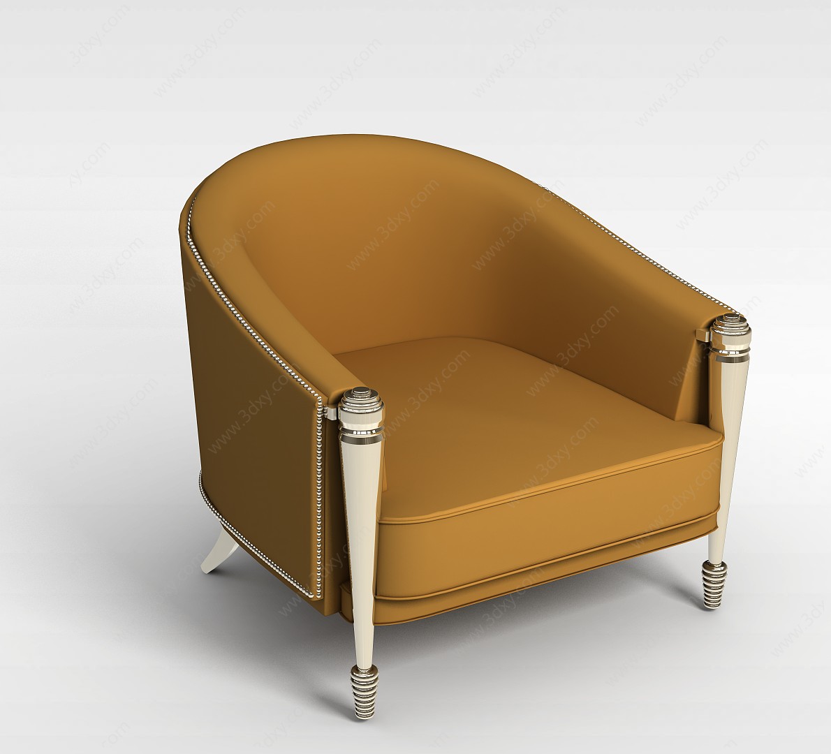 精品米黄色欧式扶手椅3D模型