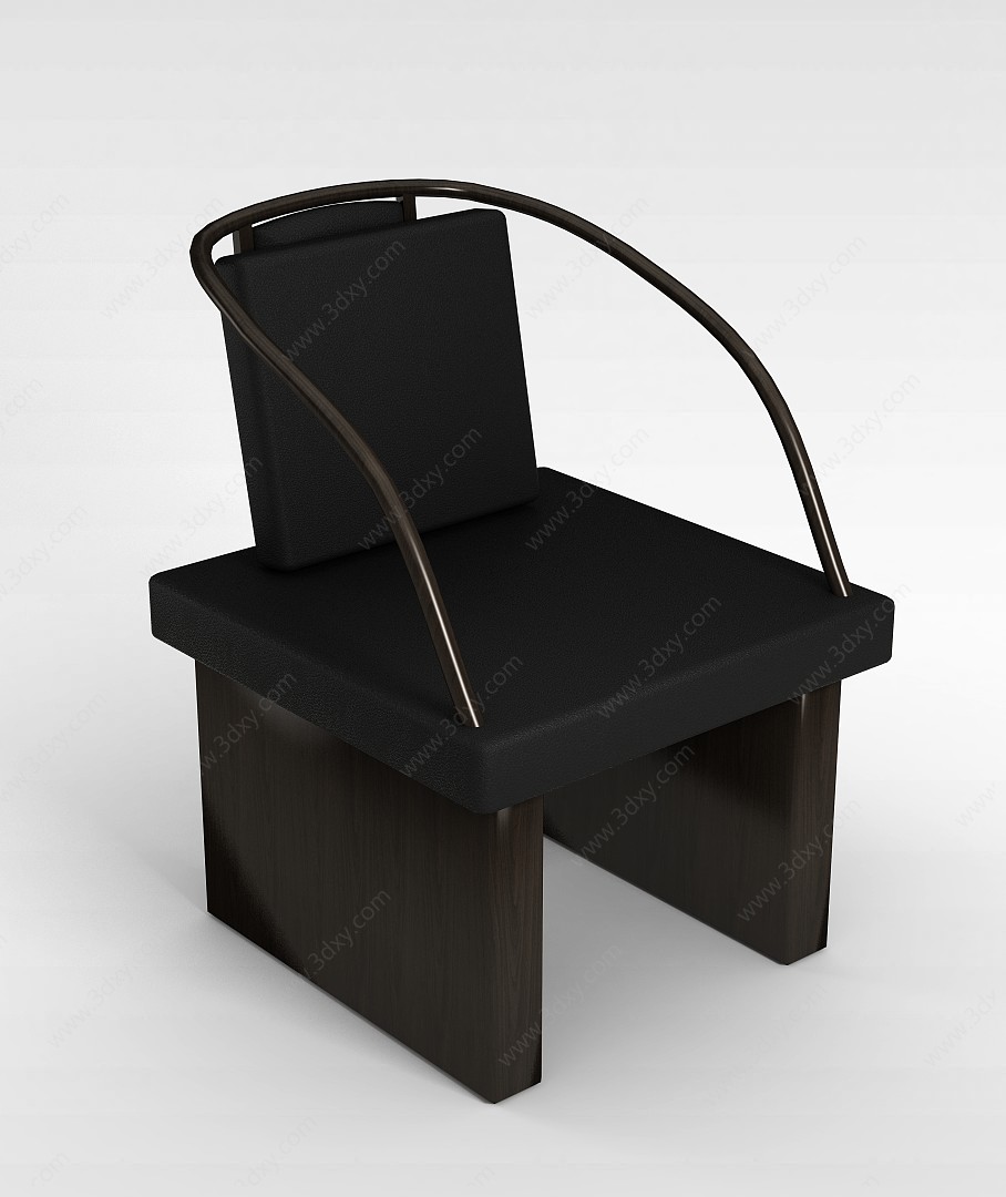 个性黑皮椅子3D模型