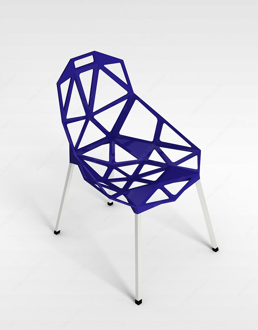 蓝色个性椅子3D模型