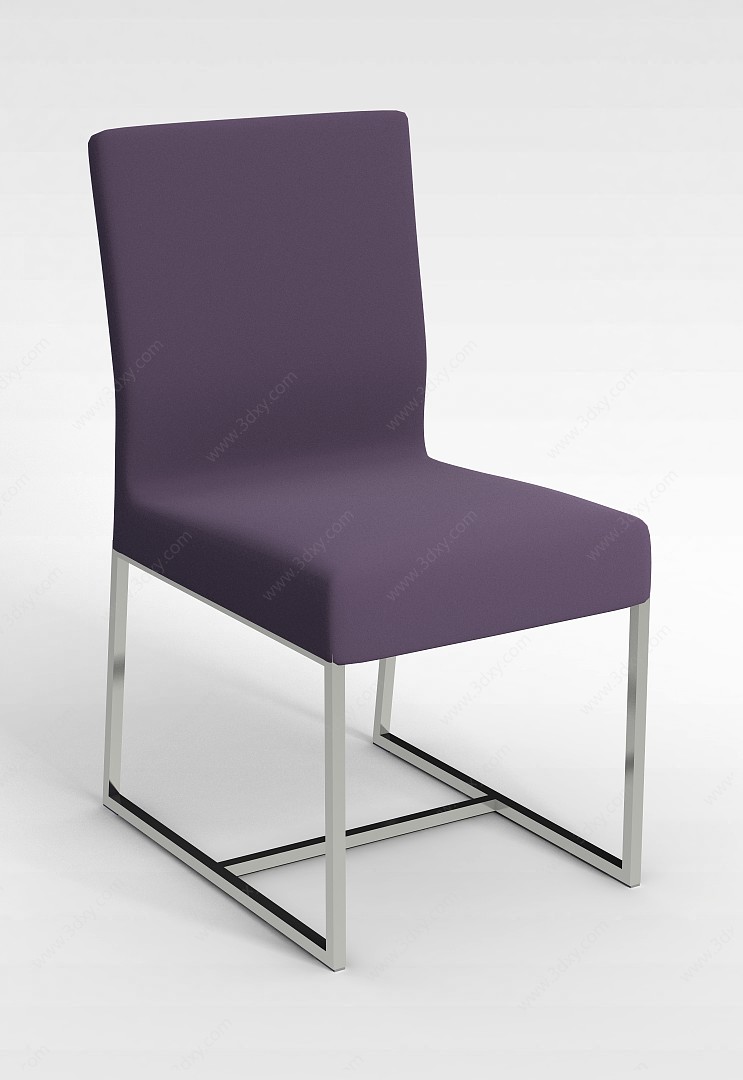 简易藕荷色椅子3D模型