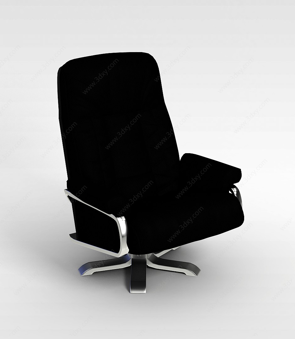 高档黑皮办公椅3D模型