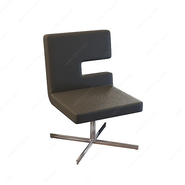 个性黑皮办公椅3D模型