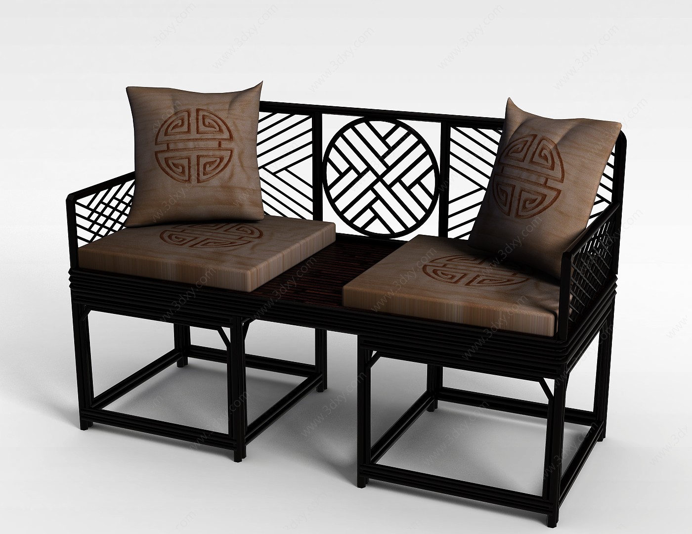 新中式实木太师椅3D模型