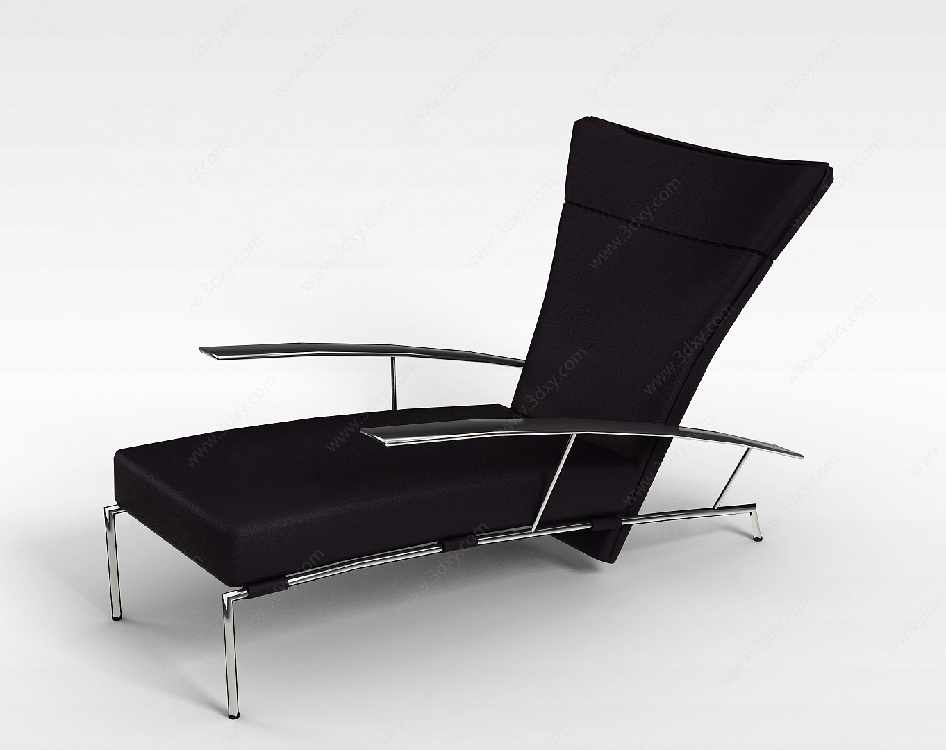 黑色皮质躺椅3D模型