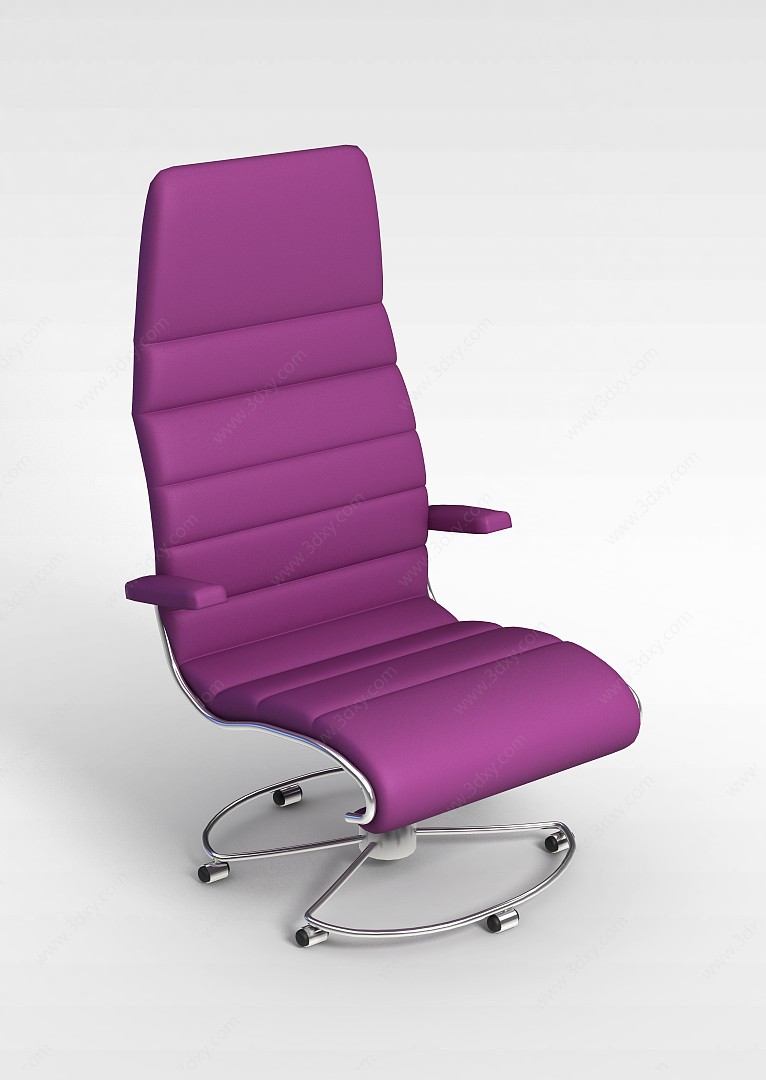 现代紫色高背休闲椅3D模型