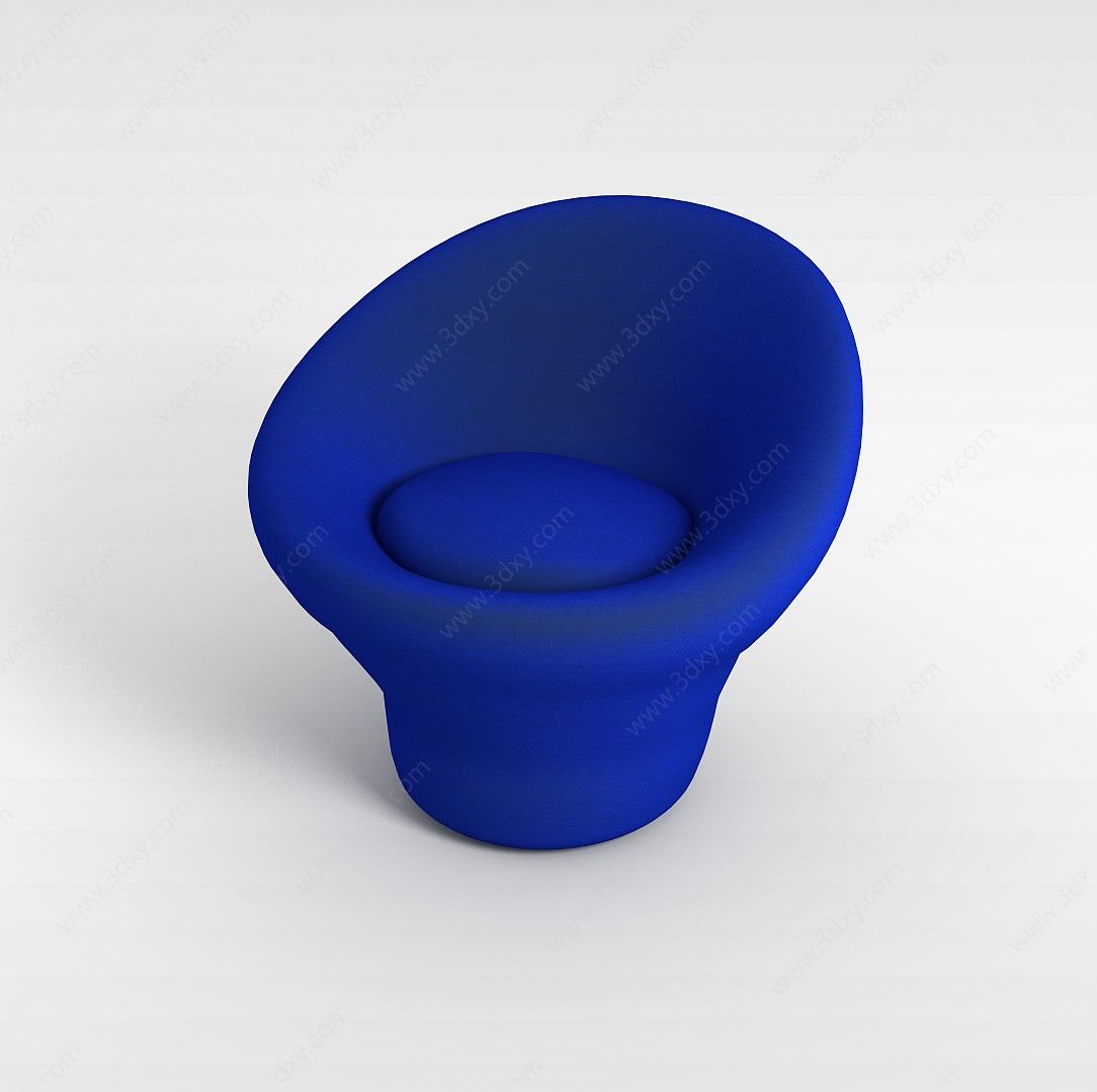 蓝色创意休闲椅3D模型