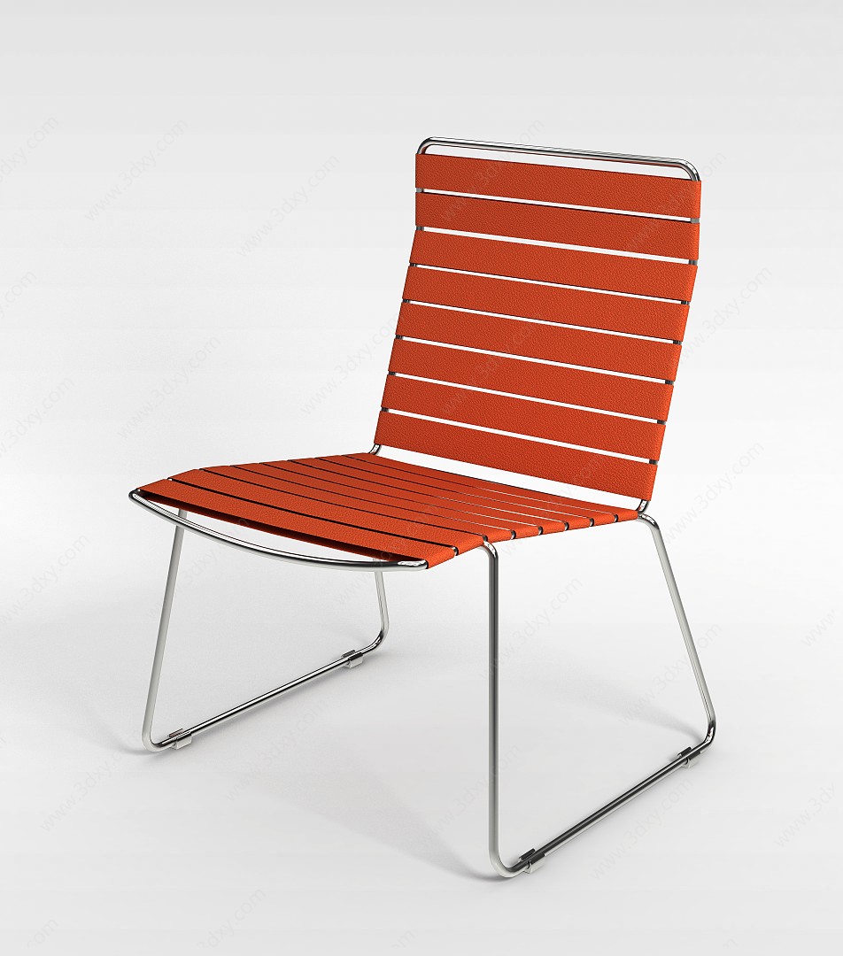 橙色皮条休闲椅3D模型