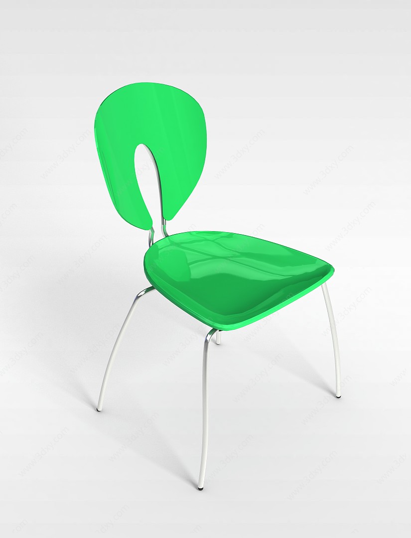 绿色塑料休闲椅3D模型