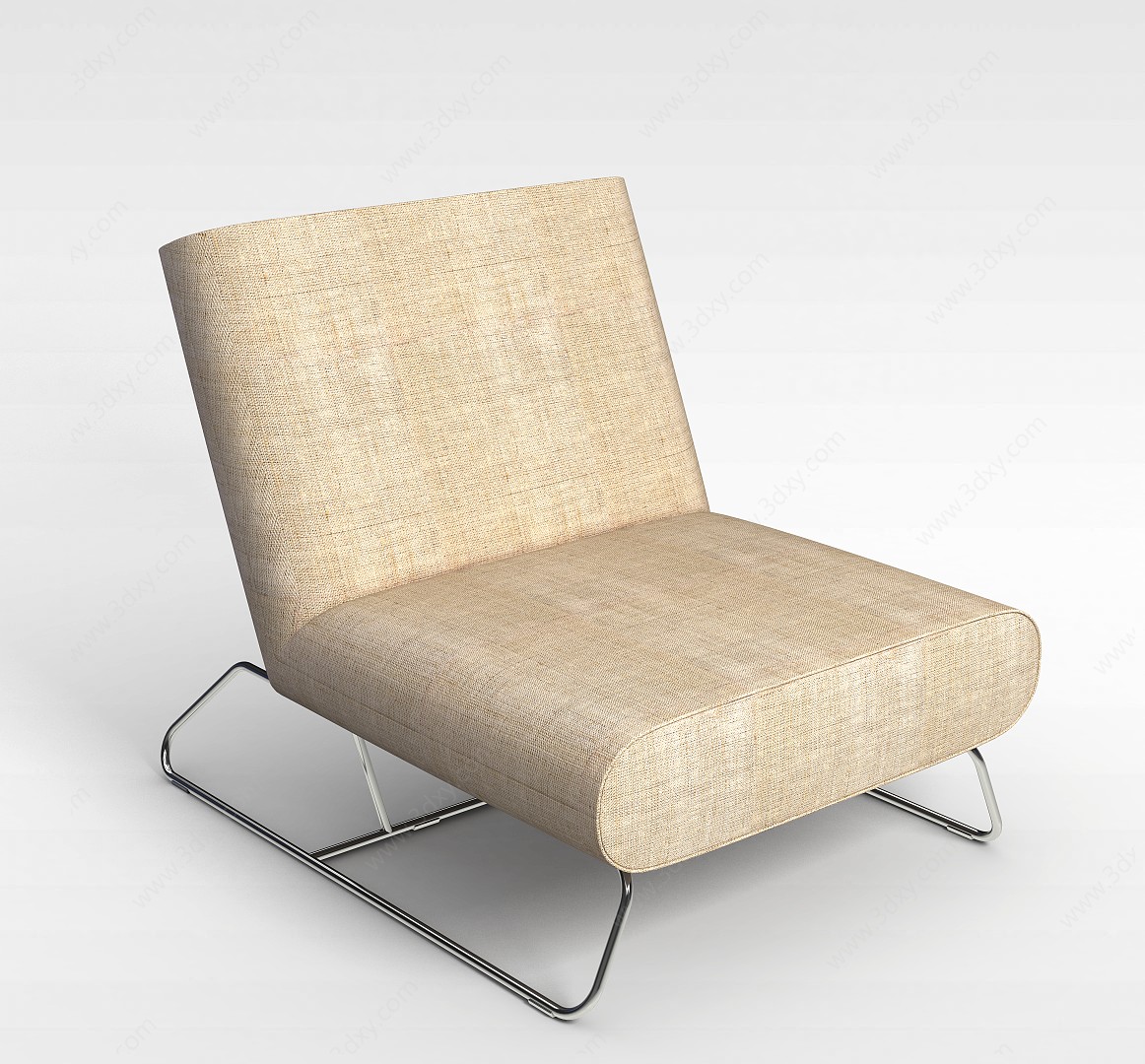 现代简易布艺沙发椅3D模型