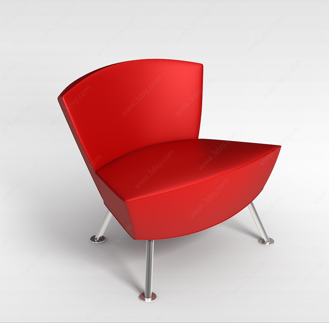 红皮休闲椅3D模型