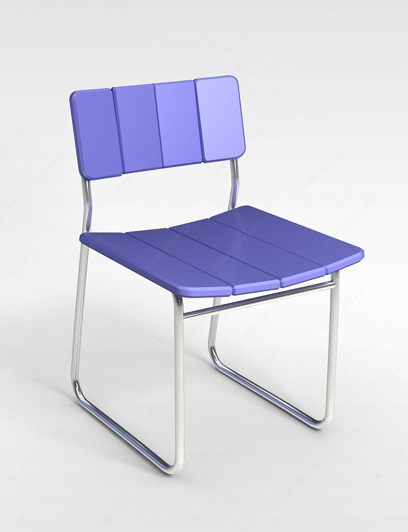 藕荷色靠背椅3D模型