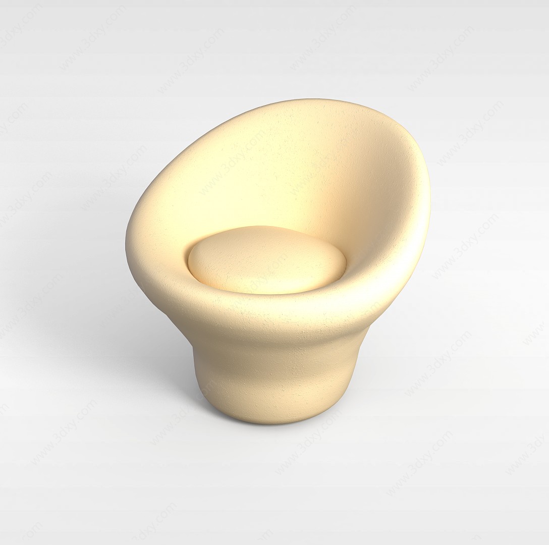 米色蘑菇休闲椅3D模型