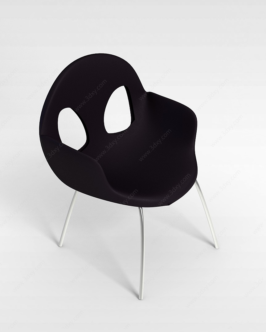 紫色皮质椅子3D模型