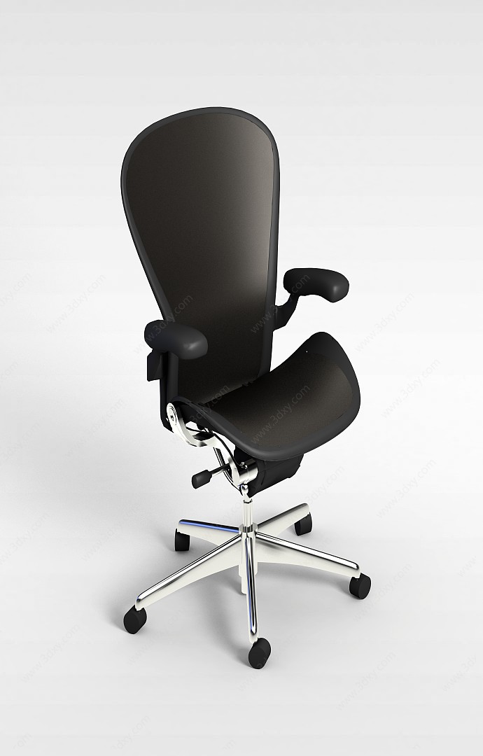 黑皮升降办公椅3D模型