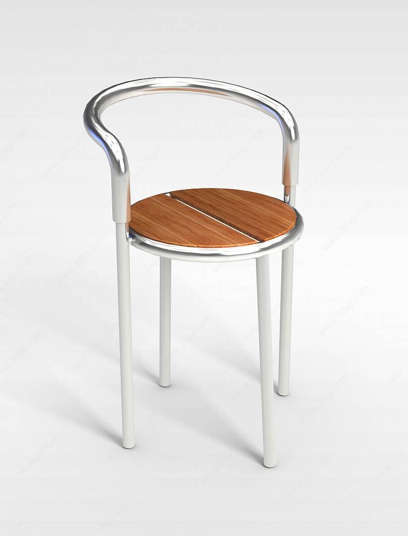 现代不锈钢椅子3D模型