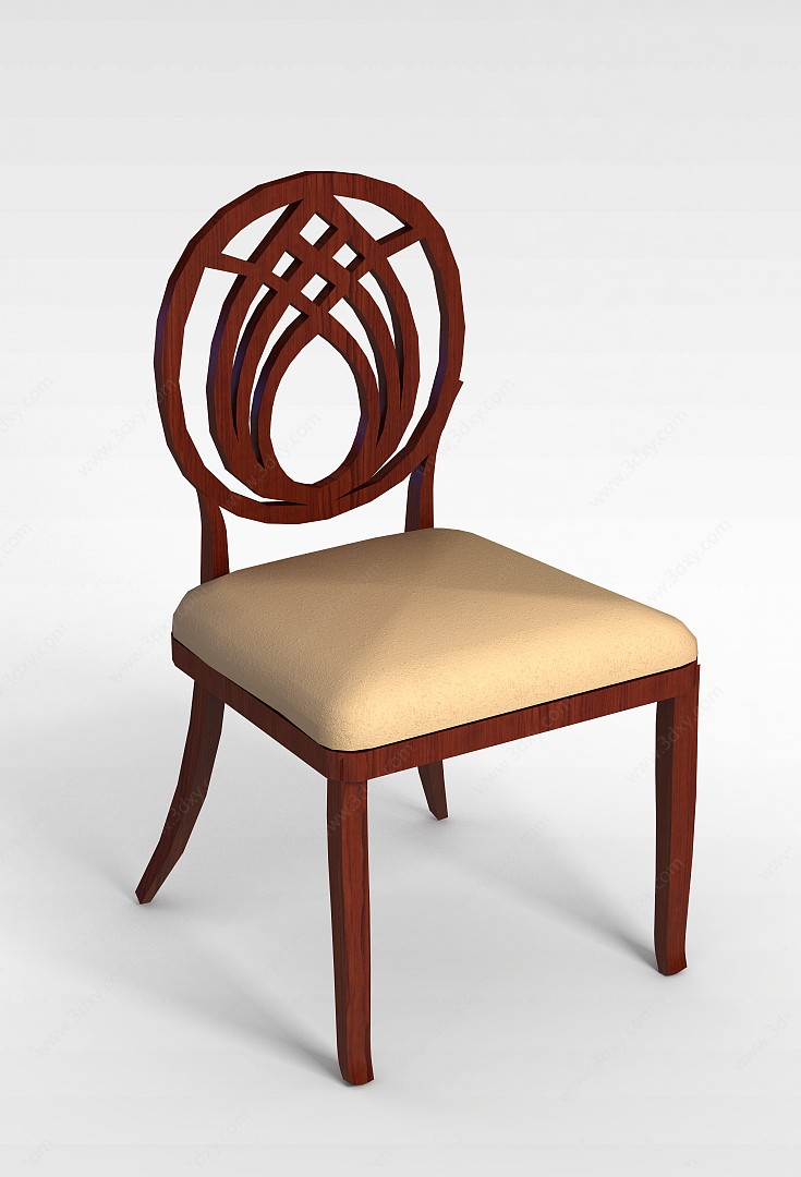 木质靠背椅3D模型