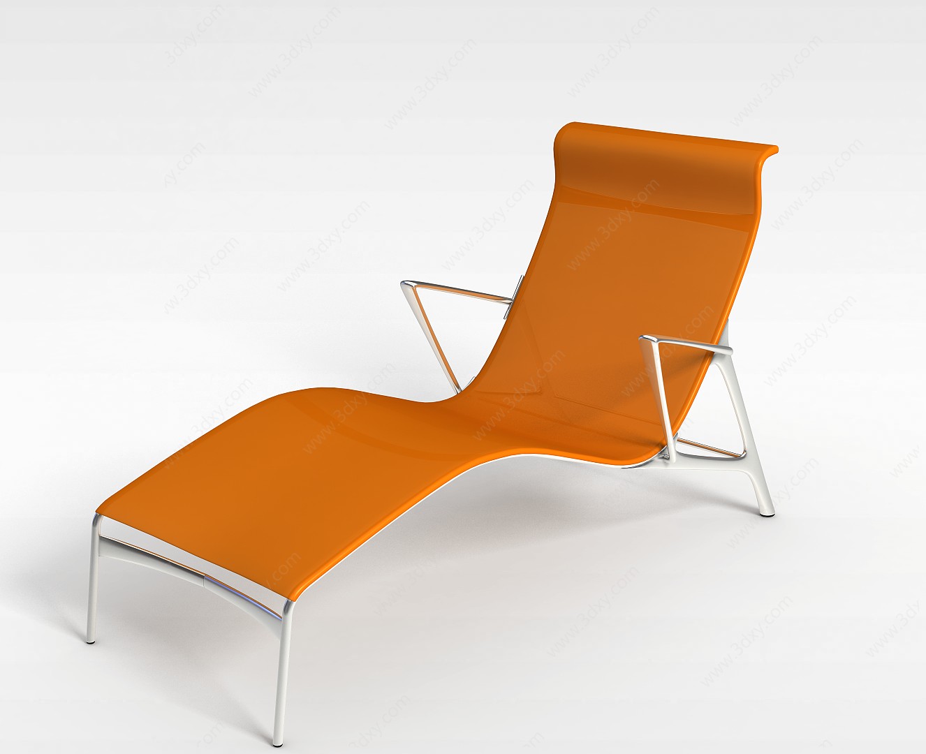 不锈钢腿躺椅3D模型