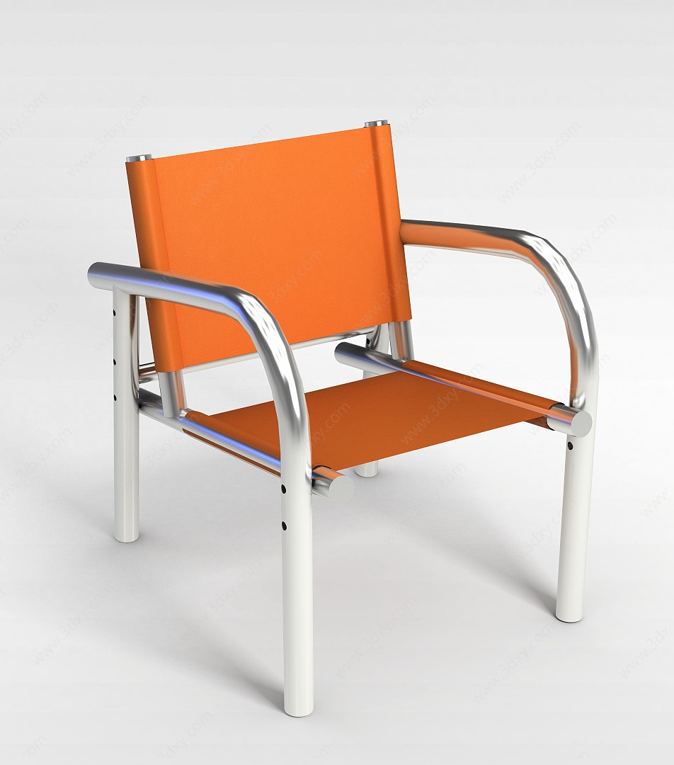 橙色四脚椅3D模型