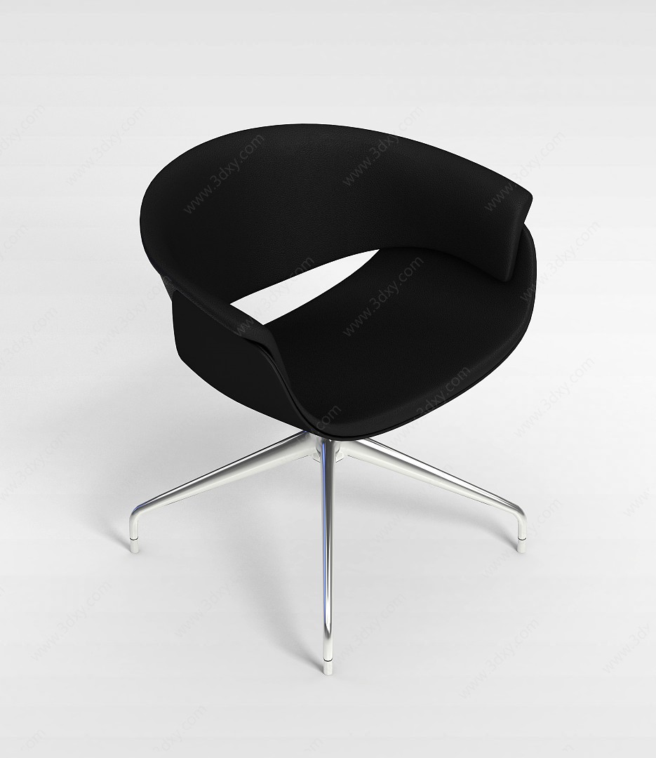 黑皮四星爪办公椅3D模型