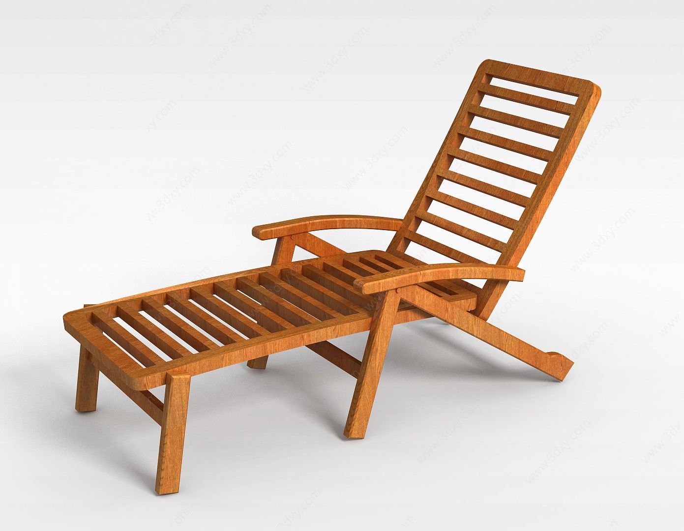 实木躺椅3D模型
