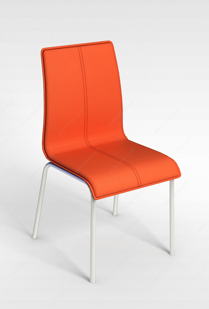 橘红色椅子3D模型