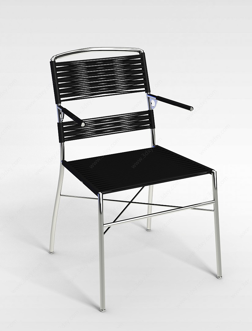 黑色皮条椅3D模型