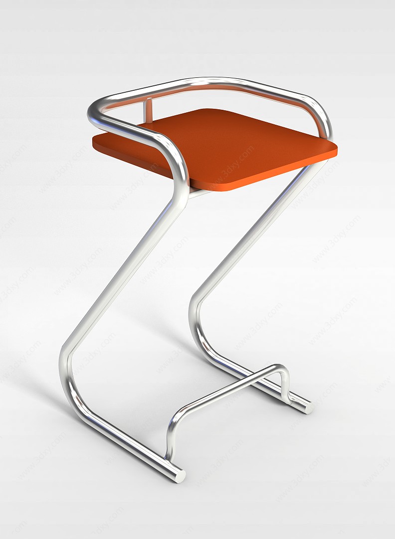 橙色吧椅3D模型
