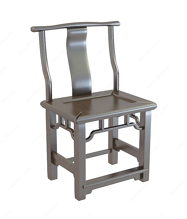 新中式实木椅3D模型