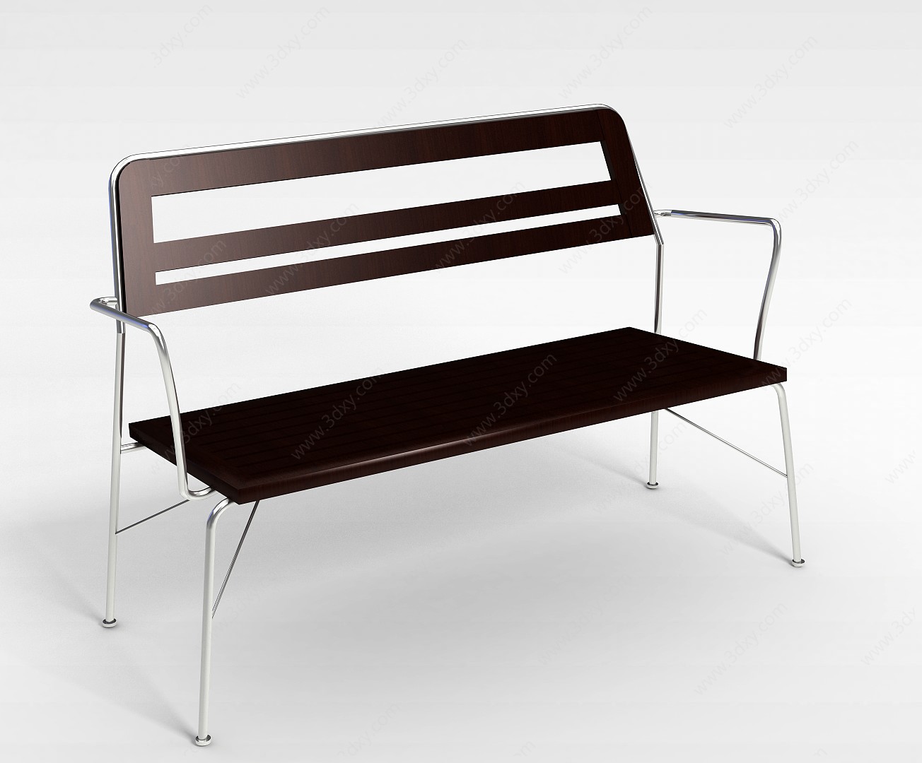 现代不锈钢腿公共排椅3D模型