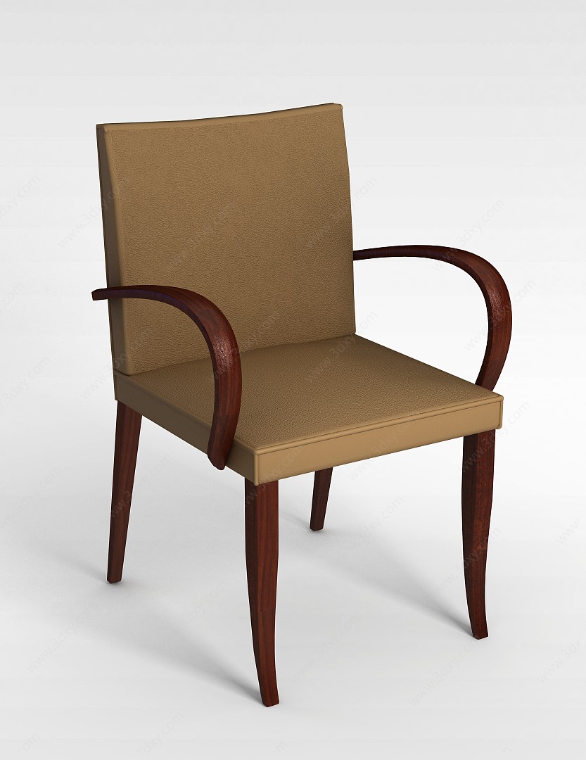 现代木质普通休闲椅3D模型