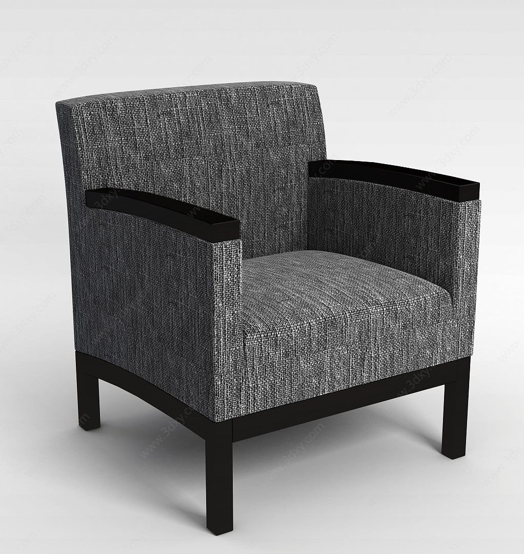 灰色布艺沙发椅3D模型