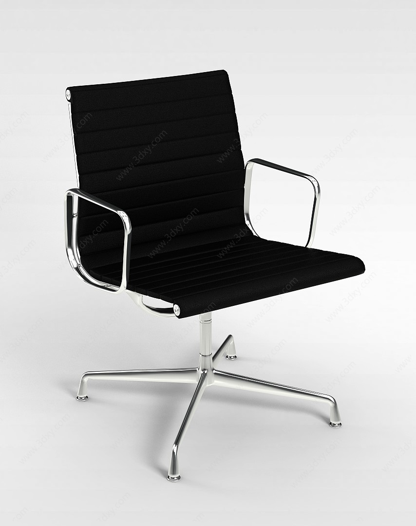 普通黑皮办公椅3D模型