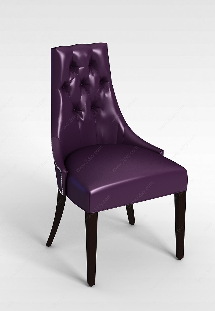紫色高背椅3D模型