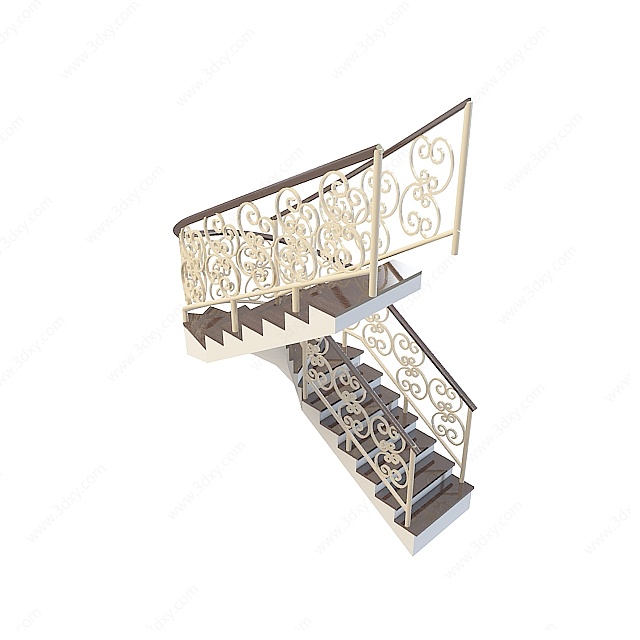 欧式豪华楼梯3D模型