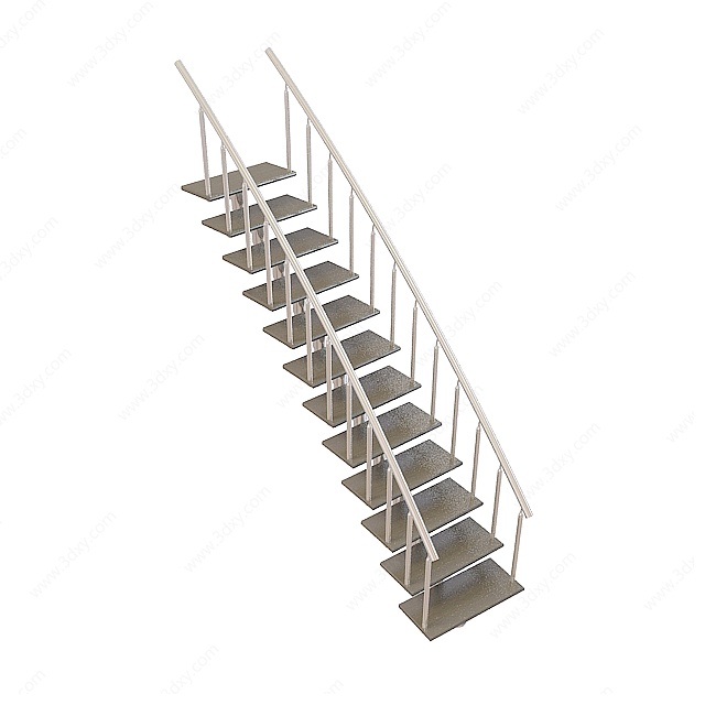 木材地面楼梯3D模型